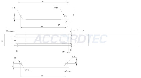 ML-295K, Электромагнитные замки ACCORDTEC, 300 кг, накладной под покраску